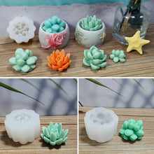 Load image into Gallery viewer, DIY Succulent Candle Silicone Mold Succulent Plants Resin Gypsum Figurine Mould Handmade Ornament Desk Decoration Craft Mold Eposy Tools Accessories
