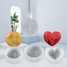 Load image into Gallery viewer, Minimalist Style Moon Face Silicone Candle Mold DIY Handmade Heart Ornaments Soap Plaster Handicrafts Mould
