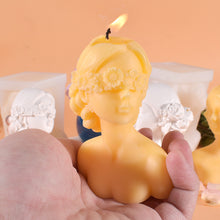Load image into Gallery viewer, Glamour Blindfolded Girl Portrait Silicone Candle Mold DIY Rose Girl Candle Soap Resin Making Mold Gifts Craft Home Decor
