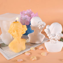 Load image into Gallery viewer, Glamour Blindfolded Girl Portrait Silicone Candle Mold DIY Rose Girl Candle Soap Resin Making Mold Gifts Craft Home Decor
