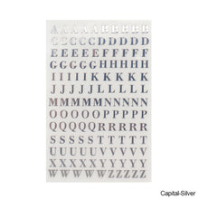 Load image into Gallery viewer, 5pcs/set 3mm Alphabet Letters Numbers Glitter Stikers for Epoxy Resin Mold Decorative Stickers Gold Silver Letters Numbers UV Epoxy Resin Fillings Material
