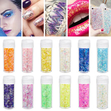 Load image into Gallery viewer, 24Colors 10g Luminous Sequins Epoxy Resin Fillers DIY Decoration Fillling Crafts Nails Art Decoative Glitter Paillette
