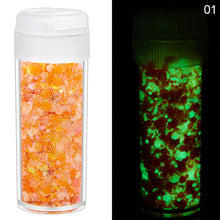 Load image into Gallery viewer, 24Colors 10g Luminous Sequins Epoxy Resin Fillers DIY Decoration Fillling Crafts Nails Art Decoative Glitter Paillette
