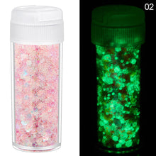 Load image into Gallery viewer, 24Colors 10g Luminous Sequins Epoxy Resin Fillers DIY Decoration Fillling Crafts Nails Art Decoative Glitter Paillette
