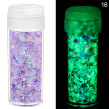 Load image into Gallery viewer, 24Colors 10g Luminous Sequins Epoxy Resin Fillers DIY Decoration Fillling Crafts Nails Art Decoative Glitter Paillette
