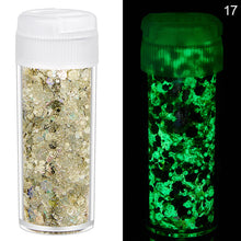 Load image into Gallery viewer, 24Colors 10g Luminous Sequins Epoxy Resin Fillers DIY Decoration Fillling Crafts Nails Art Decoative Glitter Paillette
