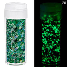 Load image into Gallery viewer, 24Colors 10g Luminous Sequins Epoxy Resin Fillers DIY Decoration Fillling Crafts Nails Art Decoative Glitter Paillette

