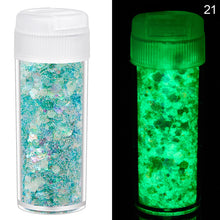 Load image into Gallery viewer, 24Colors 10g Luminous Sequins Epoxy Resin Fillers DIY Decoration Fillling Crafts Nails Art Decoative Glitter Paillette
