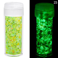 Load image into Gallery viewer, 24Colors 10g Luminous Sequins Epoxy Resin Fillers DIY Decoration Fillling Crafts Nails Art Decoative Glitter Paillette
