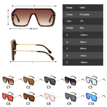 Load image into Gallery viewer, Newly Outdoor Sunglasses Large Frame Square UV400 Male Female Sun Glasses Fashion One-piece Eyewear
