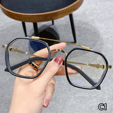 Load image into Gallery viewer, Double Beam Retro Square Oversized Frame Eyewear Anti Blue Light Glasses For Men Women Transition Spectacles
