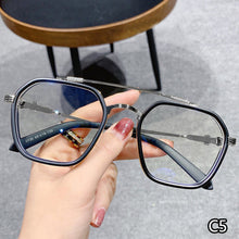 Load image into Gallery viewer, Double Beam Retro Square Oversized Frame Eyewear Anti Blue Light Glasses For Men Women Transition Spectacles
