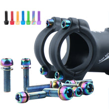 Load image into Gallery viewer, 6pcs MTB Bicycle Handlebar Screws Titanium-plated Colorful M5*18mm Stainless Steel Riser Screws Bike Stem Bolts
