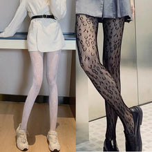 Load image into Gallery viewer, Women Sexy Lace Hollow Fishnet Tights Girls Student JK Lolita Pantyhose Japanese Gothic Embroidery Black White Stockings
