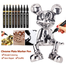 Load image into Gallery viewer, DIY Chrome Plate Reflective Specular Paint Pen High-gloss Silver Liquid Signature Electroplating Marker Pen
