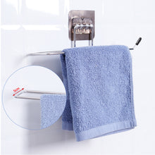 Load image into Gallery viewer, Multi Scene Hole-free Hanging Stainless Steel Bathroom Roll Paper Holder Towel Stand Kitchen Double Hook Storage Rack
