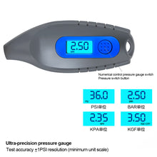 Load image into Gallery viewer, Car Motorcycle High-precision Digital Tyre Tire Pressure Gauge 0-150PSI LCD Display Backlight PSI/BAR/KPA/KGF
