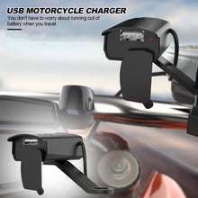 Load image into Gallery viewer, 12V Motorcycle Charger Waterproof USB Charging Adapter Holder Motorbike Accessories
