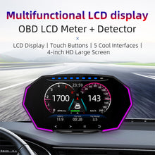 Load image into Gallery viewer, OBD2+GPS Car Head Up Display Digital HUD Speedometer Odometer Water&amp;Oil Temp RPM Security Alarm
