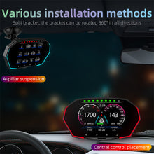 Load image into Gallery viewer, OBD2+GPS Car Head Up Display Digital HUD Speedometer Odometer Water&amp;Oil Temp RPM Security Alarm
