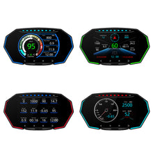 Load image into Gallery viewer, OBD2+GPS Car Head Up Display Digital HUD Speedometer Odometer Water&amp;Oil Temp RPM Security Alarm
