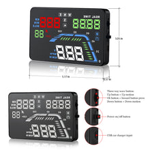 Load image into Gallery viewer, Car GPS Auto HUD Speedometers Overspeed Head Up Display Accessories Display Windshield Projector Cigarette Lighter Connect
