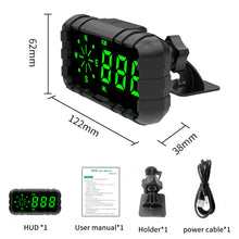 Load image into Gallery viewer, Vehicles Speed Odometer Mileage Car HUD Compass GPS Speedometer Display Digital Speed Alarm
