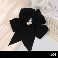 Load image into Gallery viewer, Chiffon Bow Pearl Hair Clip Spring Clip Hair Accessories Fashion All-match Hair Clip Temperament Hairpin
