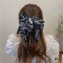 Load image into Gallery viewer, Chiffon Bow Pearl Hair Clip Spring Clip Hair Accessories Fashion All-match Hair Clip Temperament Hairpin
