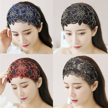 Load image into Gallery viewer, Women Wide-brimmed Lace Hair Hoop Non-slip Headband All-match Temperament Simple Headband Hair Accessories
