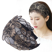 Load image into Gallery viewer, Women Wide-brimmed Lace Hair Hoop Non-slip Headband All-match Temperament Simple Headband Hair Accessories
