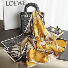 Load image into Gallery viewer, 90*90cm Women Square Scarf Summer Sunscreen Silk Scarf Vintage Fashion Thin Square Silk Scarf
