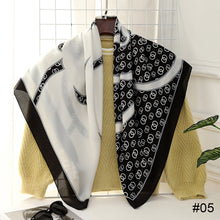 Load image into Gallery viewer, 90*90cm Women Square Scarf Summer Sunscreen Silk Scarf Vintage Fashion Thin Square Silk Scarf
