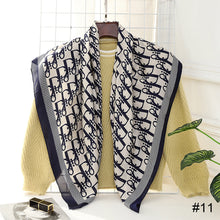 Load image into Gallery viewer, 90*90cm Women Square Scarf Summer Sunscreen Silk Scarf Vintage Fashion Thin Square Silk Scarf
