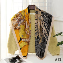 Load image into Gallery viewer, 90*90cm Women Square Scarf Summer Sunscreen Silk Scarf Vintage Fashion Thin Square Silk Scarf

