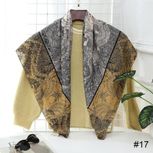 Load image into Gallery viewer, 90*90cm Women Square Scarf Summer Sunscreen Silk Scarf Vintage Fashion Thin Square Silk Scarf
