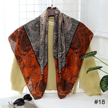 Load image into Gallery viewer, 90*90cm Women Square Scarf Summer Sunscreen Silk Scarf Vintage Fashion Thin Square Silk Scarf
