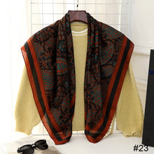 Load image into Gallery viewer, 90*90cm Women Square Scarf Summer Sunscreen Silk Scarf Vintage Fashion Thin Square Silk Scarf
