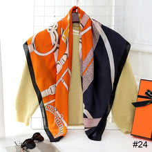 Load image into Gallery viewer, 90*90cm Women Square Scarf Summer Sunscreen Silk Scarf Vintage Fashion Thin Square Silk Scarf
