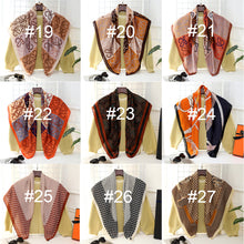 Load image into Gallery viewer, 90*90cm Women Square Scarf Summer Sunscreen Silk Scarf Vintage Fashion Thin Square Silk Scarf
