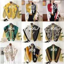Load image into Gallery viewer, 90*90cm Women Square Scarf Summer Sunscreen Silk Scarf Vintage Fashion Thin Square Silk Scarf
