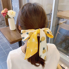 Load image into Gallery viewer, Pearl Head Rope Bow Ribbon Silk Scarf Hair Rope Hair Band Hair Ring Fashion All-match Hair Accessories
