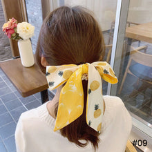 Load image into Gallery viewer, Pearl Head Rope Bow Ribbon Silk Scarf Hair Rope Hair Band Hair Ring Fashion All-match Hair Accessories
