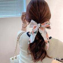Load image into Gallery viewer, Pearl Head Rope Bow Ribbon Silk Scarf Hair Rope Hair Band Hair Ring Fashion All-match Hair Accessories
