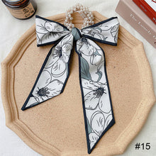 Load image into Gallery viewer, Pearl Head Rope Bow Ribbon Silk Scarf Hair Rope Hair Band Hair Ring Fashion All-match Hair Accessories
