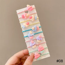 Load image into Gallery viewer, 10pcs/set Children Cartoon Hair Rope Creative Simple Hair Rope Colorful Sweet Hair Rope Fashion Hair Accessories
