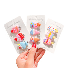 Load image into Gallery viewer, 10pcs/set Children Hairpin Cartoon Ice Cream Hairpin Colorful Sweet Hair Clips Fashion Hair Accessories
