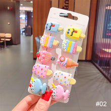 Load image into Gallery viewer, 10pcs/set Children Hairpin Cartoon Ice Cream Hairpin Colorful Sweet Hair Clips Fashion Hair Accessories
