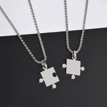 Load image into Gallery viewer, Couple Necklace Square Stitching Pendant Necklace Fashion Simple Accessories Jewelry For Women Men
