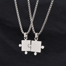 Load image into Gallery viewer, Couple Necklace Square Stitching Pendant Necklace Fashion Simple Accessories Jewelry For Women Men
